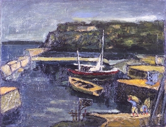 「船着場」1932年 独立展初入選の画像
